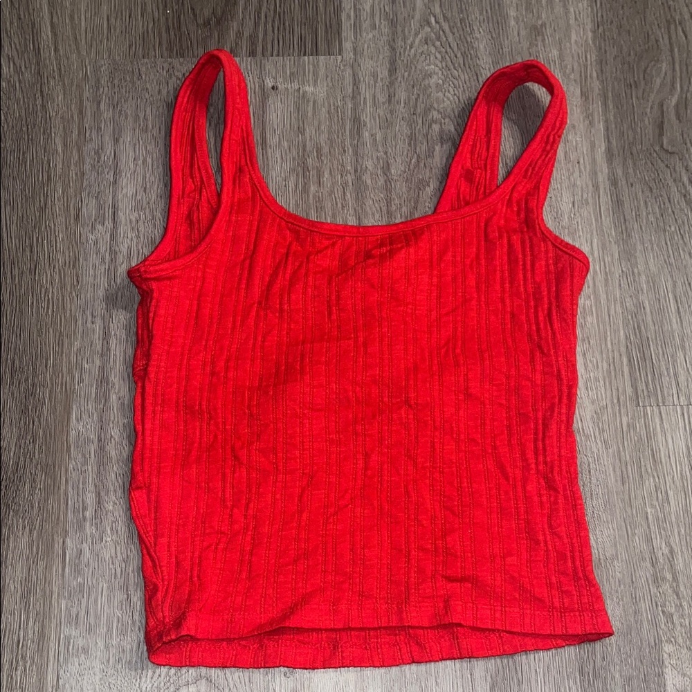 Aeropostale Red Ribbed Tank Top - Picture 4 of 4
